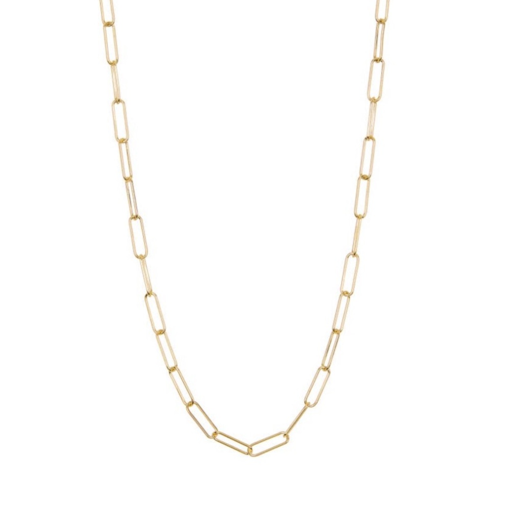 Brand New in Packaging Adorina 14K Yellow Gold Plated Paper Clip Necklace